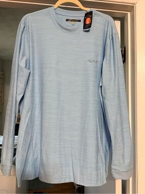 Greg Norman Collection Light Blue Long Sleeve Performance Tee
